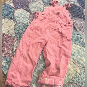 Baby Pink & lined carhartt overalls 💕